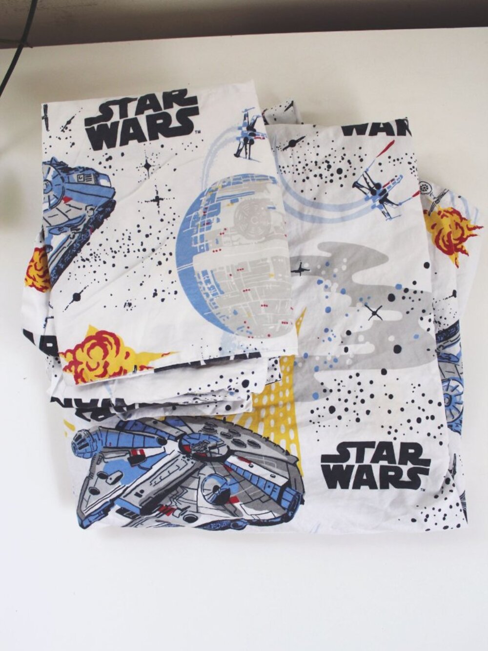 Star Wars Pottery Barn Kids Full Sheet Set Pillowcases Classic Organic Cotton